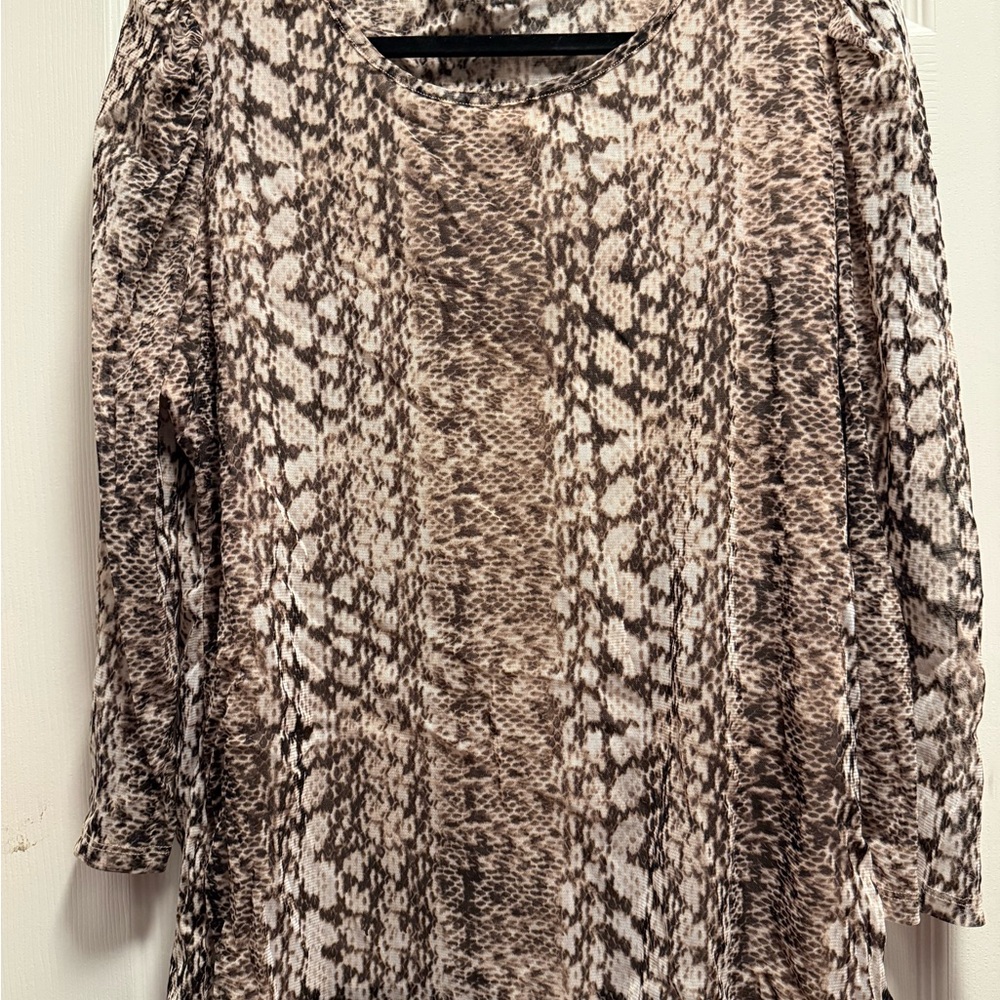 INC International Concepts Animal Print Long Sleeve Top